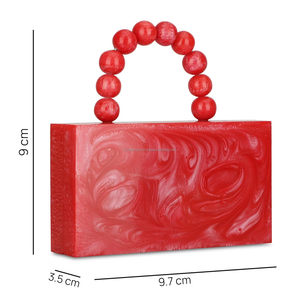 Sac à main léger à la mode d'embrayage de soirée en résine verte populaire faite à la main pour les fêtes - Product Image 2