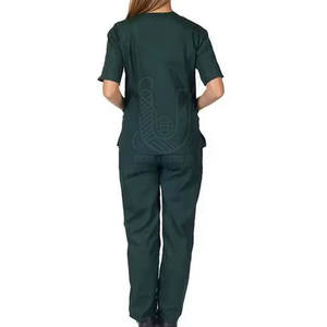 ชุดยูนิฟอร์มแพทย์ผ้าฝ้าย 100% คุณภาพสูงสำหรับผู้หญิง แบบขายส่ง ขนาดสั่งทำได้ พร้อมคุณสมบัติตรวจจับการสัมผัส ชุดสครับไร้ตะเข็บ - Product Image 2