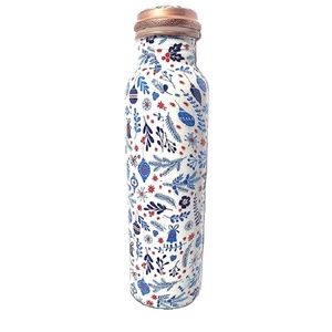 Producto de la mejor calidad, botella de agua de Metal Cooper con diseño de flores, accesorios de cocina, botella de beneficios para la salud potable para el hogar - Product Image 1