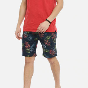 Navy Blue Solid Eco-Friendly Worsted Fabric <b>Shorts</b> for <b>Men</b> <b>Elastic</b> <b>Waist</b> Casual Beachwear Summer - Product Image 5