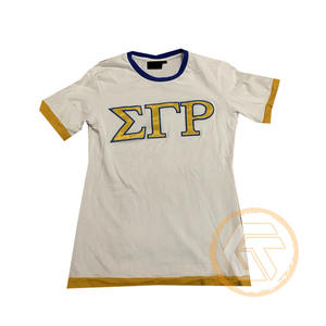 Camiseta de Sororidad Sigma Gamma Rho para Mujer, 100% Algodón Jersey, Cuello Redondo, Media Manga, Transpirable para Verano, Venta al Por Mayor - Product Image 1