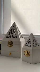 Brûleur Mabkhara en bois massif décoratif de luxe, durable, écologique, élégant, porte-parfum d'intérieur, Bakhoor Oud arabe - Product Image 4