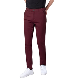 Pantalones chinos elegantes y cómodos de 100% algodón para hombre, Pantalones chinos ajustados para hombre - Product Image 1