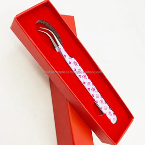 Pinzas Profesionales para Extensión de Pestañas, Recubiertas de Papel, Diseño Blanco y Rosa, Antiestáticas, de Precisión, con Punta de Fibra y Acero Inoxidable - Product Image 4