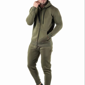 Veste de survêtement personnalisée pour hommes, poids lourd, haute qualité, logo imprimé, quantité minimale de commande basse unie, survêtements chauds d'hiver de taille supérieure, ensemble personnalisé - Product Image 1