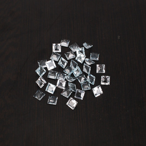 Piedra preciosa suelta de Aguamarina Natural de alta calidad de 0.95cts, zafiro de cristal azul de corte cuadrado de 8x8mm para joyería de plata certificada IGI - Product Image 4