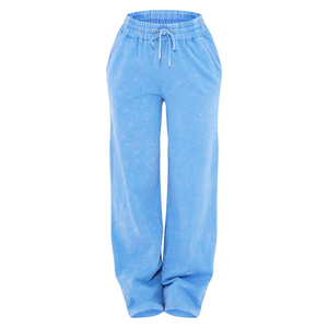 <b>Women's</b> Acid Wash Sweatpants Tech Pants Solid Low Waist Pants Drawstring Wide Leg <b>Baggy</b> <b>Trousers</b> Streetwear Sweatpants - Product Image 4