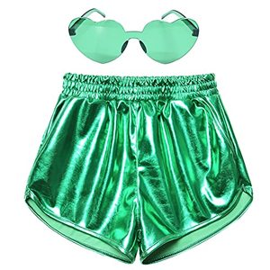 Hot Sale Vintage Eco-Friendly Plain Dyed Mid Rise Womens Breathable Shiny Bright Belt Pocket Hip-hop Slim Lace <b>Booty</b> Shorts Club - Product Image 1