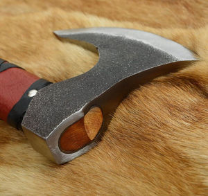 Hache de camping de survie Viking à motif damas fait à la main avec hache en cuir à lame tranchante avec hachette - Product Image 6