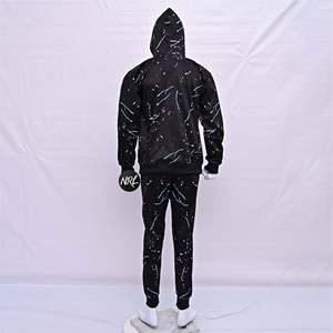 Sweat à capuche surdimensionné et pantalon de survêtement 100% coton pour hommes, survêtement lourd et vêtements de sport - Product Image 4