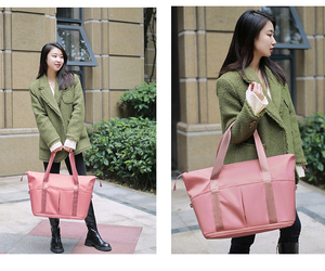 Bolsa de lona plegable de poliéster Oxford impermeable de alta calidad de gran capacidad para mujer para viajes, deportes, gimnasio, zapatillas de negocios - Product Image 6