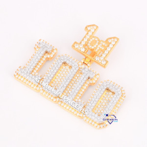 จี้เพชรรูปเม็ดกลมสีขาวทองคำขาว14Kt โตขึ้นออกแบบได้ตามต้องการความใสระดับ VVS - Product Image 5