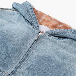 Nueva llegada Pullover Denim Jeans Sudadera con capucha para hombres Casual Jeans Sudadera con capucha con puños acanalados - Product Image 5