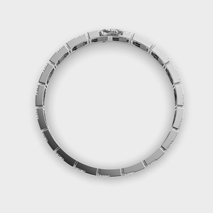 IGI Certified Lab Grown Round Diamond Geometric Link <b>Bracelet</b> in <b>Solid</b> 925 Sterling <b>Silver</b> - Product Image 4