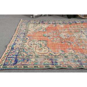 Alfombra turca Vintage clásica naranja Beige 5'9 \ "X 9 '1 \" Rectángulo Patchwork lana poliéster látex para vivir elegante Tabriz - Product Image 2