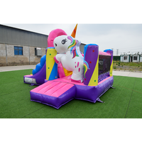 Prix bon marché rose rebondissant enfants princesse château gonflable rebond avec toboggan sautant maison videur ventilateur Combo