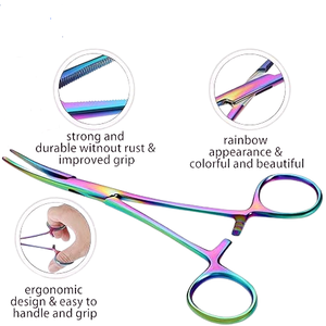 Pinzas Hemostáticas Manuales de Alta Calidad, Base de Instrumentos Quirúrgicos, Acero Inoxidable Multicolor, Fuente de Alimentación Manual - Product Image 2