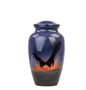 Urna de color azul real hecha a mano para cenizas humanas, cremación cruzada de tamaño completo para cenizas, urna funeraria grande hecha a mano - Product Image 4