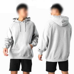 Sweat à capuche à manches longues en pur coton pour hommes et femmes, top vente, impression numérique solide, hauts à capuche surdimensionnés 100% coton - Product Image 3