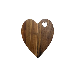 Tabla de cortar de madera de acacia en forma de corazón, bandeja decorativa de madera con forma de gallo, plato para servir queso, tabla de pan de madera - Product Image 5