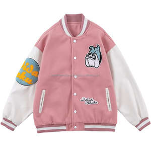 Fabricant OEM, veste universitaire de baseball à manches en cuir avec broderie en chenille pour hommes - Product Image 3