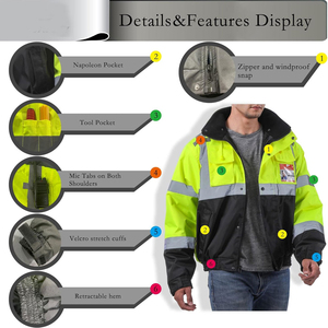 OEM personalizado reflectante chaquetas de seguridad para los hombres a prueba de viento e impermeable chaqueta de seguridad de trabajo transpirable chaqueta de seguridad - Product Image 3