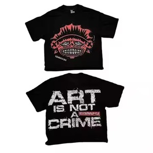 Logo personnalisé col rond manches courtes Boxy Fit surdimensionné appliques t-shirts broderie patch t-shirt pour hommes - Product Image 5