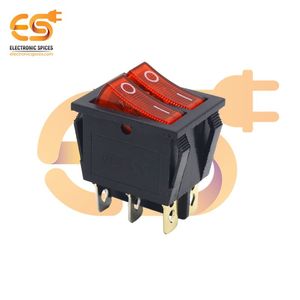 Interruptor Basculante de Plástico de 6 Pines, Doble SPST, Color Rojo, 9563GO 16A 250V, con Indicador, ELECTRONIC SPICES CN - Product Image 6