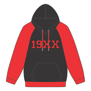 Sweat à capuche noir KAP Année de fondation, manches raglan rouges, mélange de coton, vêtements de fraternité grecque Divine Nine HBCU Greek - Product Image 2