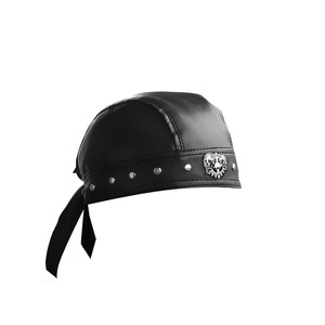 Đi xe đạp Bandana Doo giẻ rách có thể điều chỉnh sọ cap xe máy Biker nắp da đen - Product Image 1