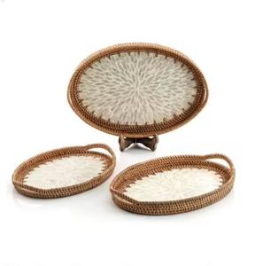 Bandejas de decoración para servir de yute nácar Natural hechas a mano personalizadas, uso navideño para el hogar, restaurantes, hoteles, vajilla - Product Image 2