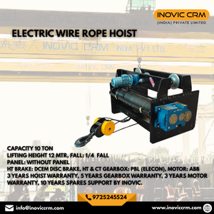 Capacidad de 10 toneladas, Altura de elevación de 12 metros, Freno de caída de 14 metros, Freno de disco DCEM, Caja de cambios CT, Motor PBL (ELECON), ABB 3 - Product Image 2
