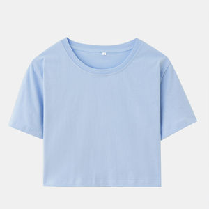 Camiseta Extra Grande de Moda Urbana con Logotipo Personalizado para Mujer, Ecológica, con Apliques, de Secado Rápido, Transpirable, de Algodón para Verano, Talla Personalizada - Product Image 1