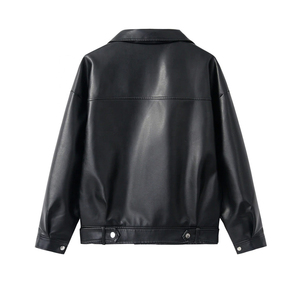 Classique Moto Biker Veste pour Femmes Automne Hiver Manteau De Base Lâche PU Faux Peau De Mouton En Cuir Survêtement Plus La Taille OEM Service - Product Image 2