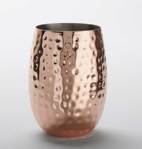 Verre à vin sans pied en cuivre, fait main, design rond moderne, incassable, pour les fêtes - Product Image 1