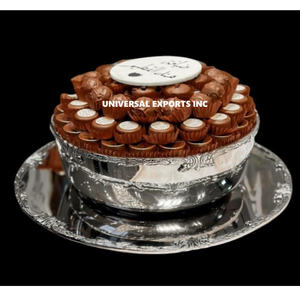 Cuenco de Metal Martillado para Exhibición de Chocolate, Cuencos Decorativos de Lujo para Exhibición de Chocolate, Última Nueva Colección - Product Image 6