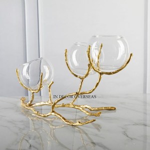 Centre de Table en Métal Plaqué Or de Haute Qualité, Idéal pour Mariage et Événements, Centre de Table, Bougeoir, Design Créatif Moderne - Product Image 5