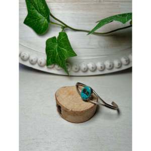 Navajo Handmade Kingman Turquoise & Sterling <b>Silver</b> <b>Cuff</b> <b>Bracelet</b> Cultural Collectible Jewelry - Product Image 3