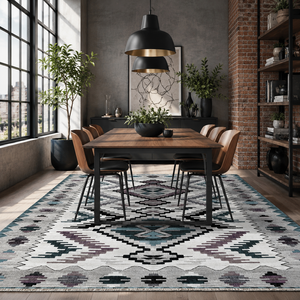 Netline Home Courtyard Geometry Muted Green Heritage Washable <b>Rug</b> - Product Image 4