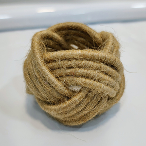 Anneaux de serviette en jute tissés, décoration de table de mariage naturelle, accessoires de table rustiques faits à la main, fournisseur en gros - Product Image 4