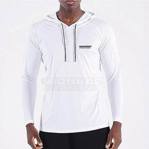 Sudadera con capucha de compresión atlética para hombre, ropa de gimnasio ajustada de secado rápido, Sudadera con capucha de compresión para hombre con logotipo personalizado - Product Image 6