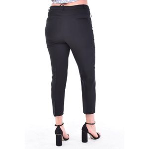 Pantaloni in tessuto Slim Fit neri lunghi 360 ° in Lycra taglie forti da donna - Product Image 1