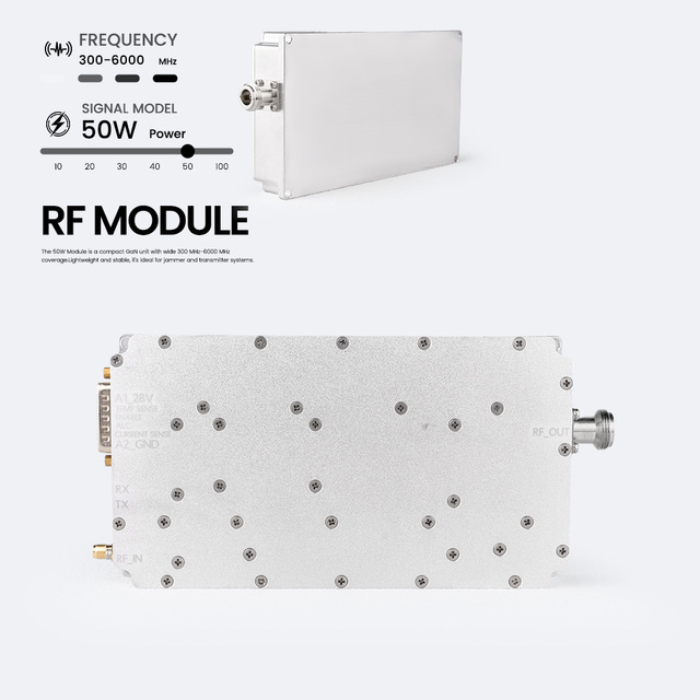 CE Certified 50W Wideband PA+DDS Module 300-1500/1500-2500/2500-4000/4000-6000MHz for Anti-Drone System Solution Module
