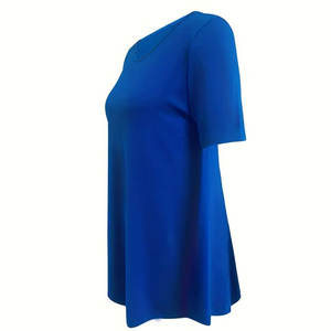 Camisetas de manga corta para mujer de alta calidad, venta al por mayor, moda de verano, ropa de cuello redondo, técnica teñida lisa - Product Image 6