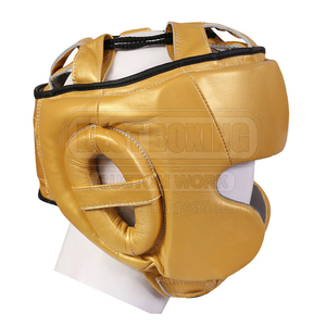 Protector de cabeza de boxeo de cuero PU con logotipo personalizado para adultos y niños, protector de cabeza MMA ajustable con protección facial completa - Product Image 5