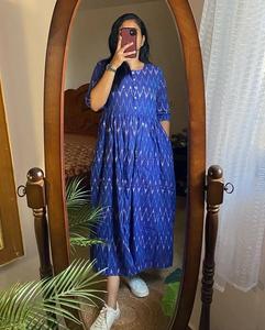 ชุดเดรสแม็กซี่โบฮีเมียนแขนพองนุ่มพิมพ์ลายดอกไม้สไตล์ชนเผ่าเดรสลำลองทรงเอไลน์ - Product Image 2