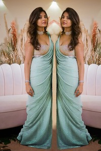 Diseñador indio de Bollywood Saree Export Georgette Sequence Work Saree Exclusive FAncy Última calidad premium Saree Sari Trendy - Product Image 4