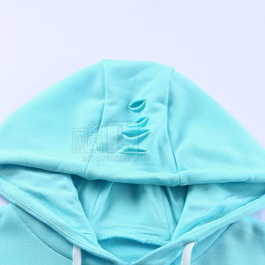 Nuevas sudaderas con capucha desgastadas de algodón 100% con patrón sólido de moda para hombres Winter Street Wear Basics - Product Image 6