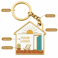 Porte-clés personnalisé en métal pour la maison, 5 cm, avec logo personnalisé, pour agence immobilière, événements immobiliers, cadeau promotionnel