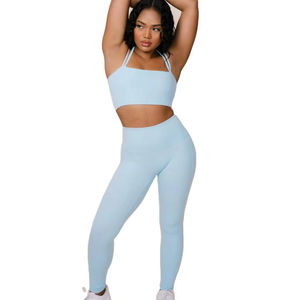 OEM Top Trending Women's Yoga <b>Bra</b> Set Breathable Sportswear Workout Gym Wear Plus Size Women's Sets - Product Image 5